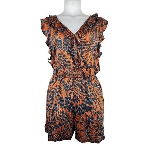 BCBG MaxAzria Women’s Blue and Brown Romper - Picture 1 of 12